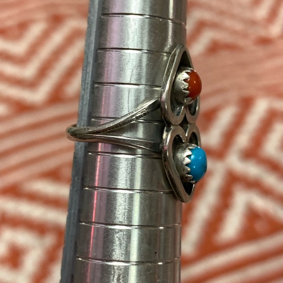 Turquoise Coral Snake Eye Ring - Picture 3 of 6